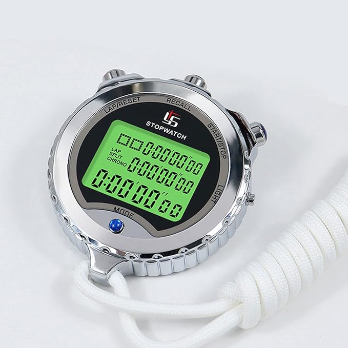 Stopwatch, Metal Stop Watch for Sports 10/100/400 Laps, Stopwatches Timer for Coach Sports Running with 0.01second & 0.001second Timing, Conutdown, Alarm