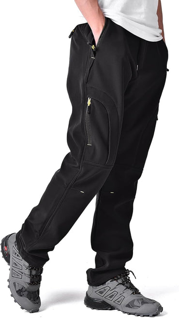 Toomett Men's hiking Snow Pants Skiing Winter Insulated Fleece lined Outdoor Water Repellent camping,walking,fishing