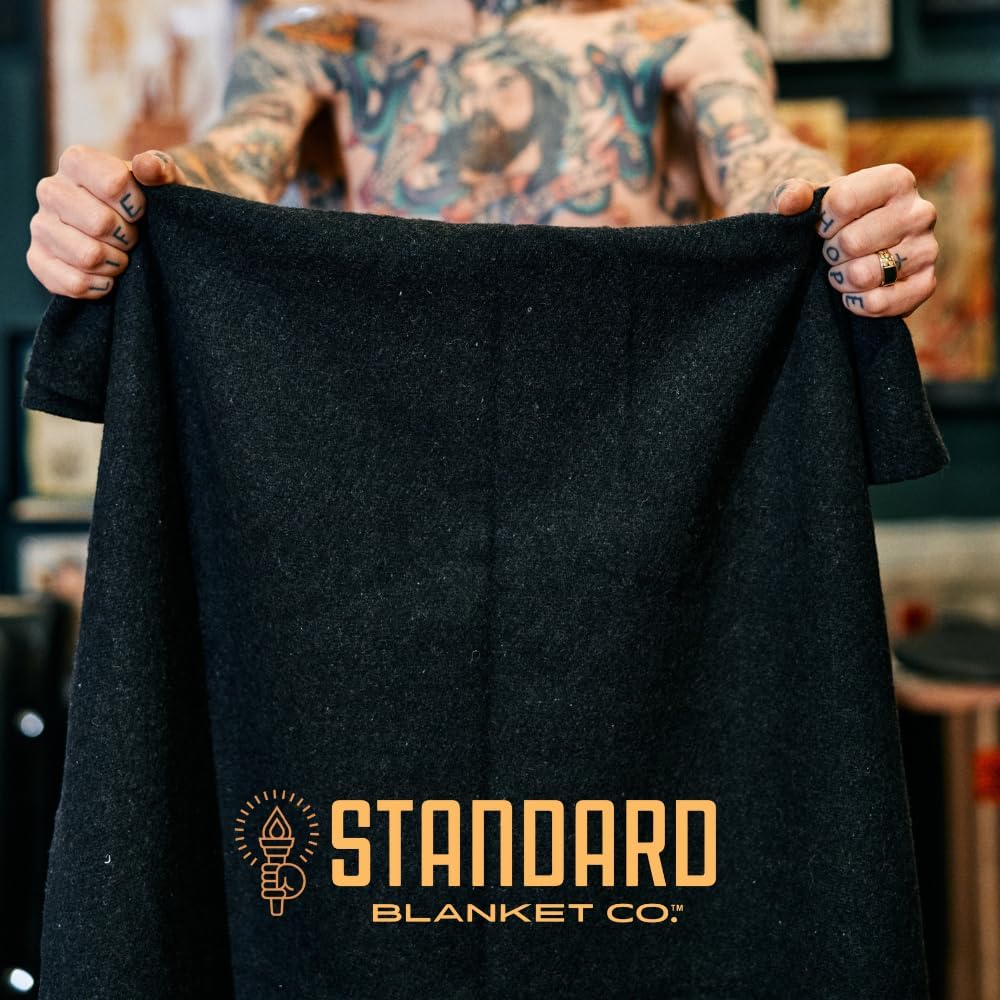 Arcturus Standard Blanket Co Wool Blanket - Soft, Durable, Warm, and Lightweight – No Frills - Perfect for Camping, Home, or Emergency Use - 64in x 88in (Charcoal)