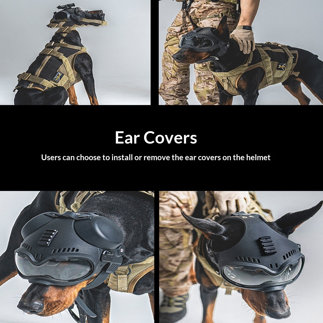 K9 Tactical Canine Head Mask Training Goggles Protective Face Shield