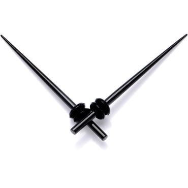 Black Anodized Titanium Micro Taper Straight Plug Set 14G to 8G