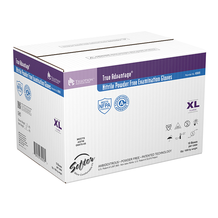 Dynarex True Advantage Nitrile Exam Gloves, Purple - 100ea/bx, 10bxs/cs (1000 Count)