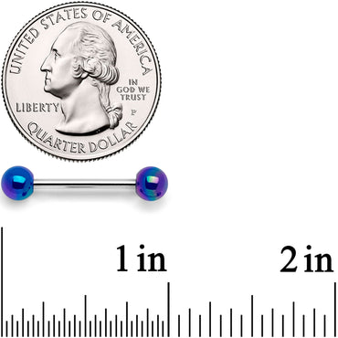 14G 9/16 Blue Pearlescent Acrylic Barbell Nipple Ring Set