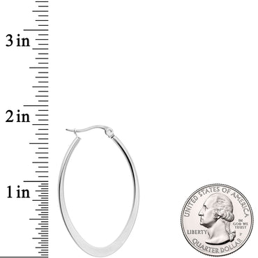 40mm Stainless Steel Oval Hoop Earrings
