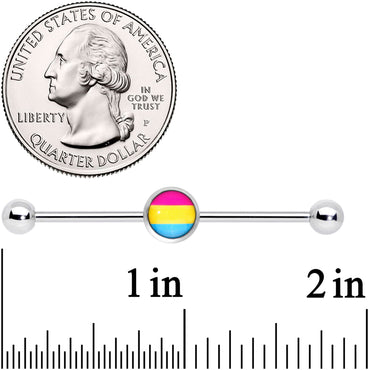 14G Red Yellow Blue Pansexual Pride Industrial Barbell 38mm