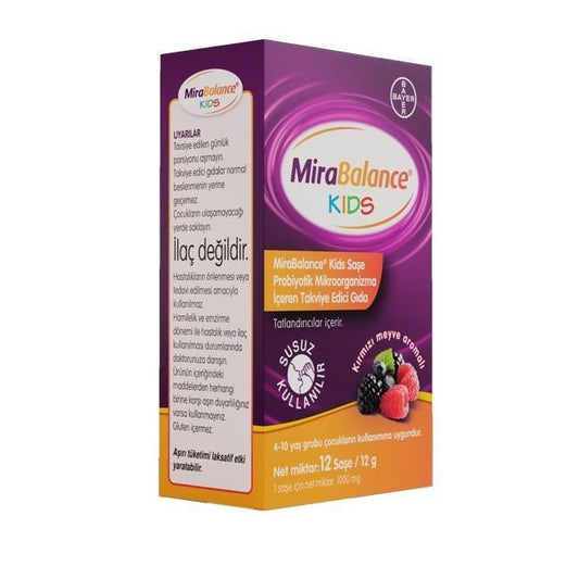 MiraBalance Kids Probiyotik 12 Sa_e - Probiotic Supplement for Kids 4-10 Years, Supports Gut Health