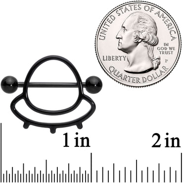 14G 13/16 Black Outer Space UFO Nipple Shield Set