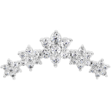 16G 1/4 Clear CZ Gem Floral Internally Threaded Labret