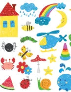 Story paper: for writing and drawing, colourful illustration cover - Paperback