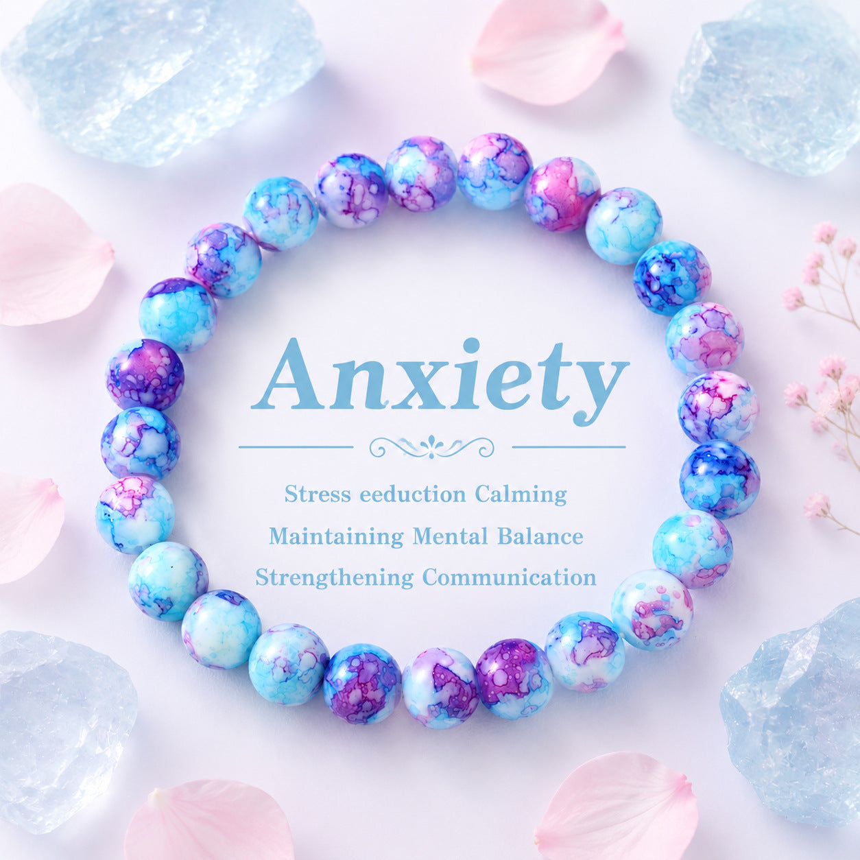 New Womens Amethyst Bead Bracelet