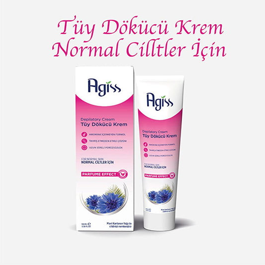 Agiss Hair Removal Cream for Normal Skin - 3.38 fl oz, Ammonia-Free, Moisturizing Formula