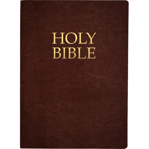 Kjver Holy Bible, Large Print, Dark Mahogany Genuine Leather, Thumb Index: (King James Version Easy Read, Red Letter, Premium Cowhide, Brown) - Leather
