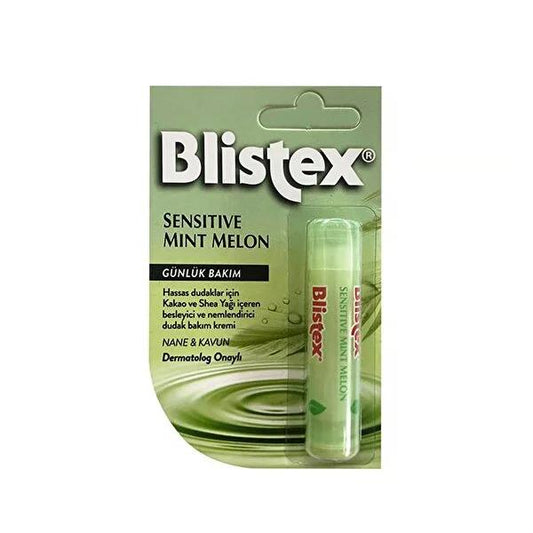 Blistex Sensitive Lip Care - Natural Mint & Melon Lip Balm for Dry, Chapped Lips - Clinically Tested, No Artificial Colors