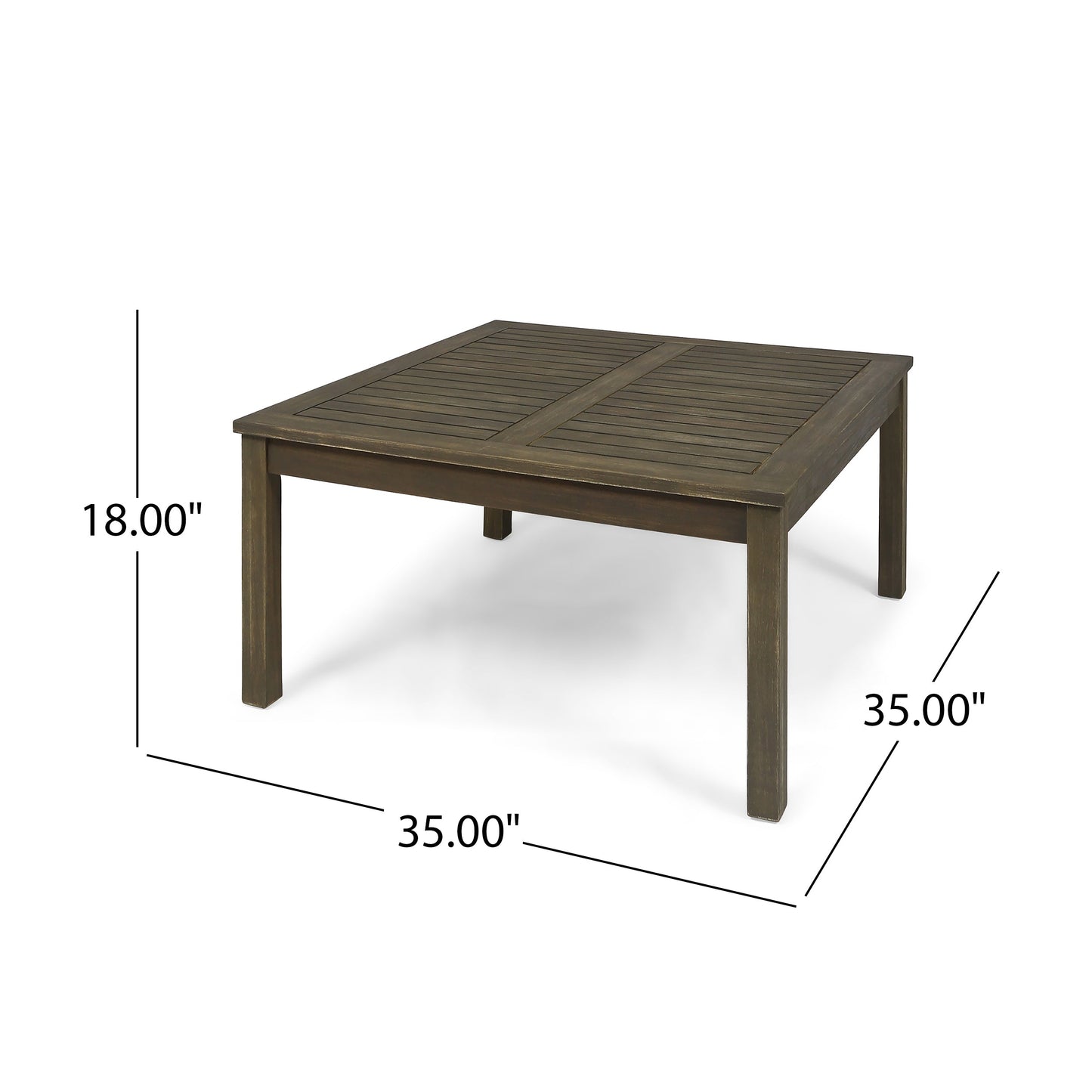 Outdoor Sectional Set Acacia Wood Dark Gray Cushion 6 Piece Seats 5