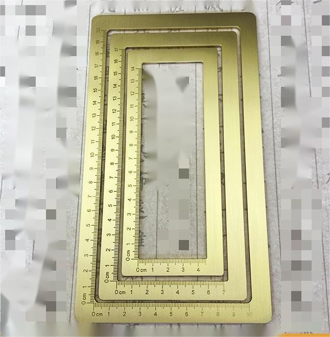Brass Calligraphy Weight Brush and Paper Scale