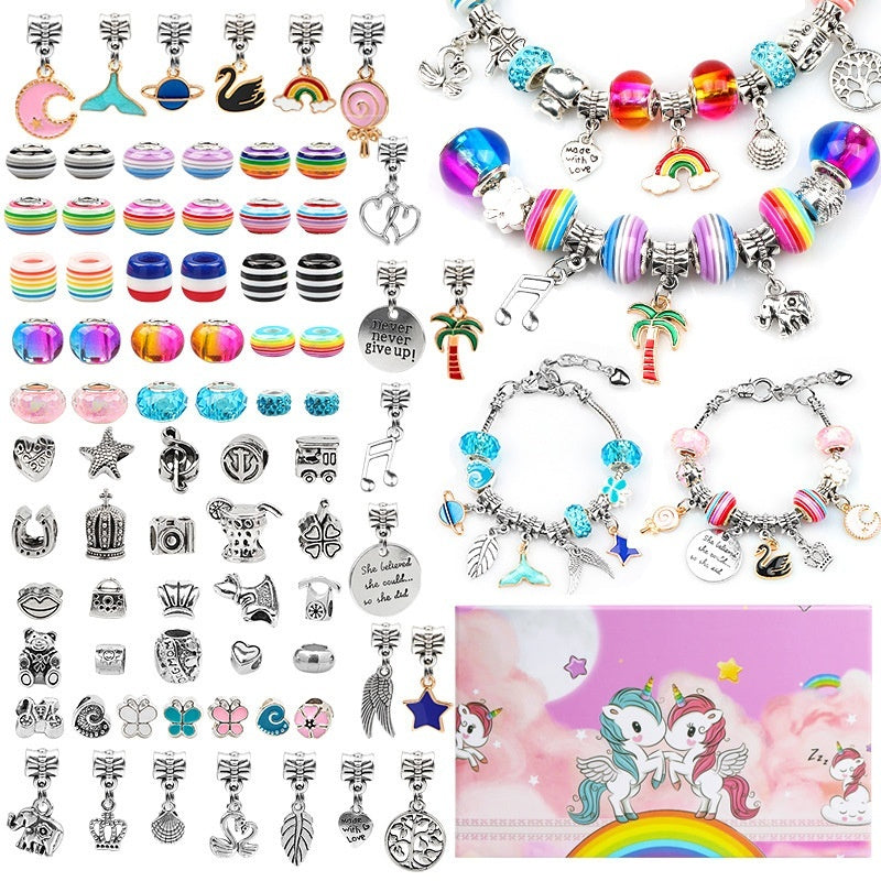 Colorful Glass Childrens DIY Bracelet Craft Kit