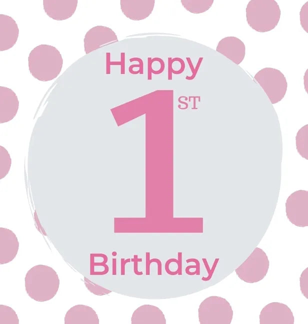 1st Birthday Guest Book (Hardcover): Birthday girl guest book, first birthday book, party and birthday celebrations decor, memory book, 1st birthday, - Hardcover