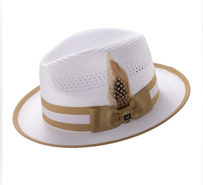 New Colorful Feather Jazz Hat For Sun Protection
