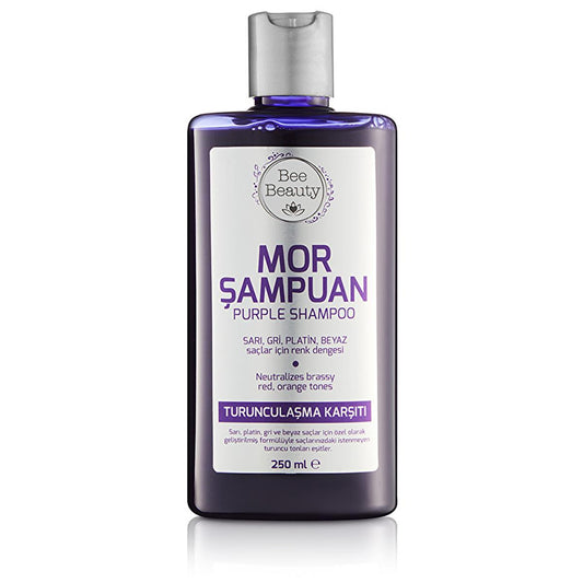 Bee Beauty Purple Shampoo 250ml - Anti-Brassiness, Color Protecting Shampoo for Blonde, Gray Hair Care