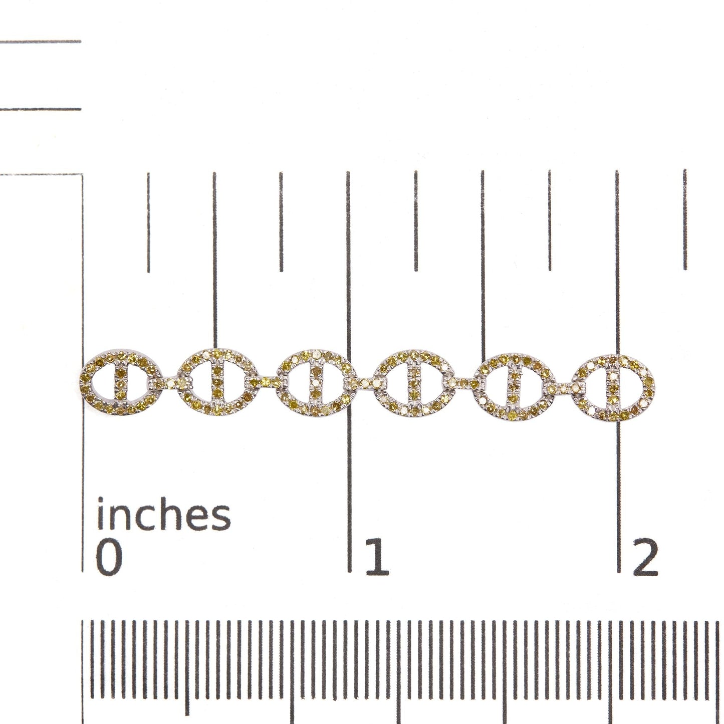 Yellow Diamond Linked Circle Drop Earrings in Sterling Silver – 1.0 Cttw