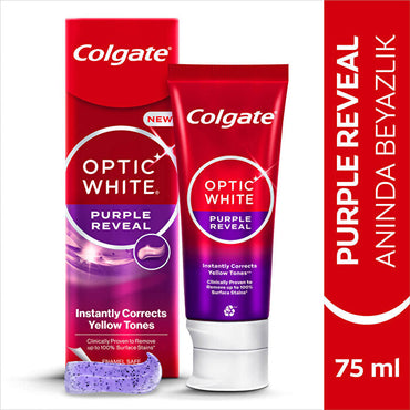 Colgate Optic White Purple Reveal Toothpaste 75ml - Whitening Formula