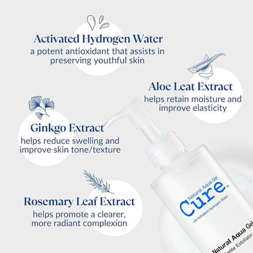Cure by Toyo | Aqua Gel Gentle Exfoliator | Clear and Softer Skin | Non-Abrasive Face and Body Cleanser | Sensitive Skin | 2 Pack