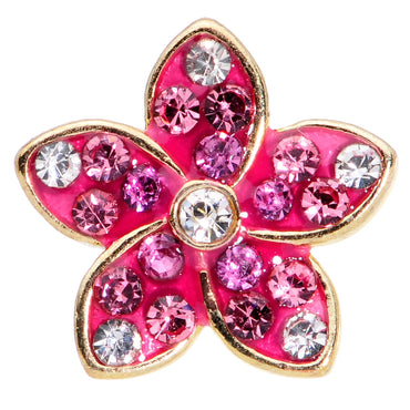 16G 1/4 Purple Gem Gold Tone Fabulous Flower Cartilage Tragus