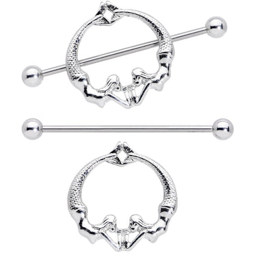 14G 13/16 Double Mermaid Nautical Nipple Shield Set