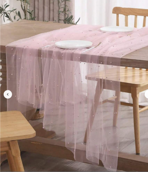 Pearl beaded mesh-pink-hard yarn-100 * 160cm-1 piece
