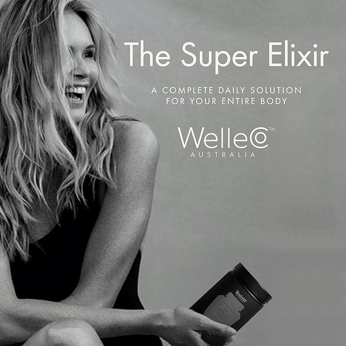 WelleCo The Super Elixir Daily Greens Powder, Probiotic Drink Mix with Whole Foods, Gluten Free, Vegan Gut Health Powder, Energy, Immunity, Healthy Skin, Hair & Nails (300g, Pineapple & Lime Jar)