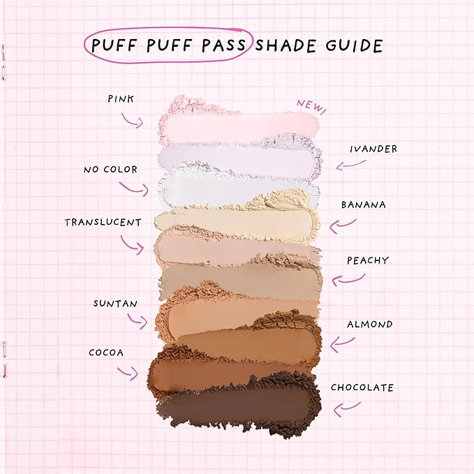 Kimchi Chic Beauty Puff Puff Pass Set and Bake Setting Powder for Makeup, Extra Fluffy Loose Face Powder Poof, Soft Natural Face Makeup for Uneven Skin Tone, 03 Translucent