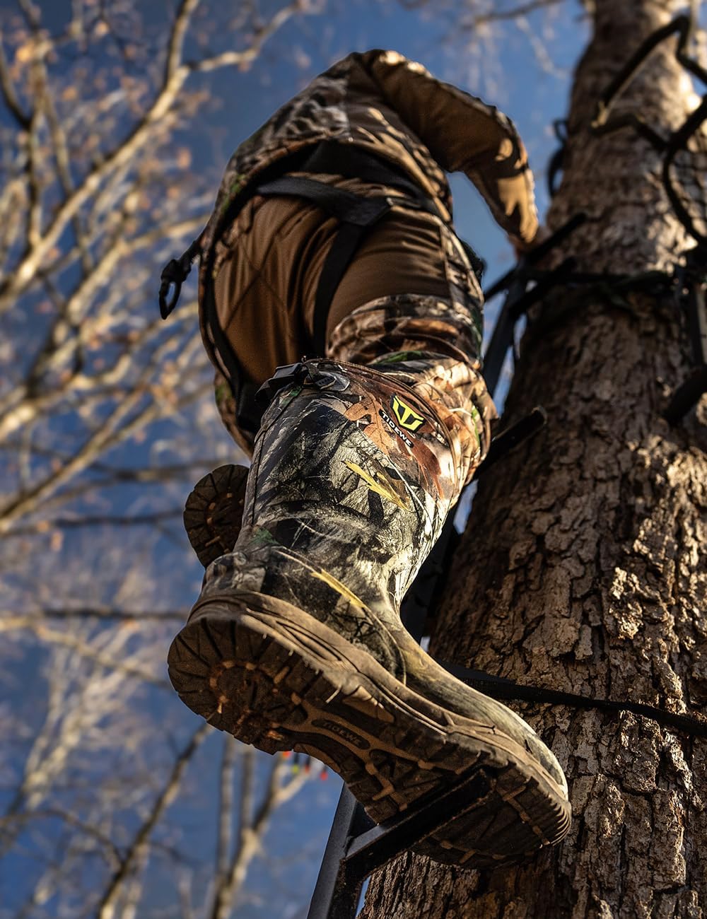 TIDEWE Rubber Hunting Boots, Waterproof Insulated Next Camo G2 Warm Rubber Boots with 7mm Neoprene, Sturdy Outdoor Hunting Boots for Men (800g Insulated & Standard, Size 6-14)