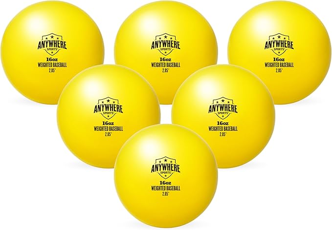 Weighted 16 oz Training Baseballs - Hitting & Pitching for All Skill Levels - Improve Power and Mechanics with Weighted Baseball Training Balls, 2.85” Diameter