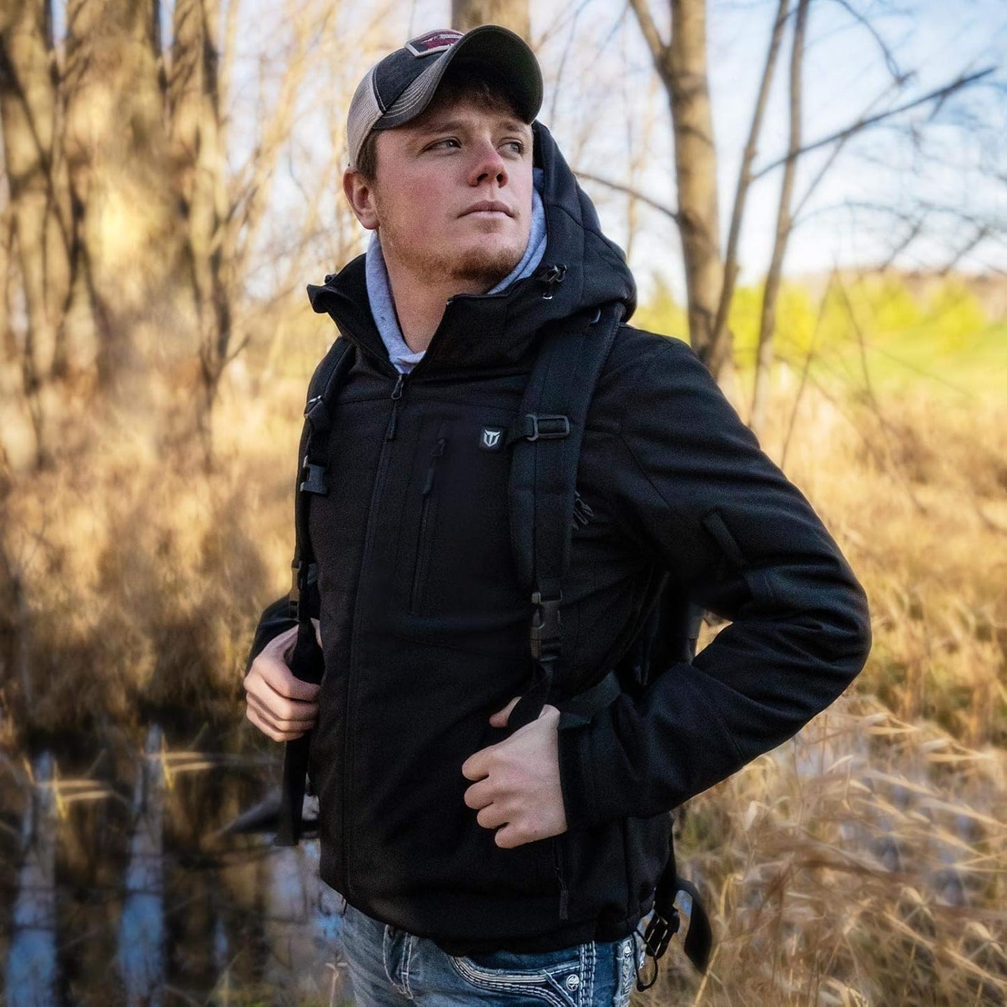 TIDEWE Heated Jacket for Men with Battery Pack (Black, Camo, Size S-XXXL)