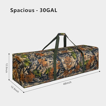 TOPDesign 46 Inch Extra Large Zippered Duffel Bag for Travel Camping Sports Equipment Storage, Waterproof Foldable Luggage Bag with Padded Handles
