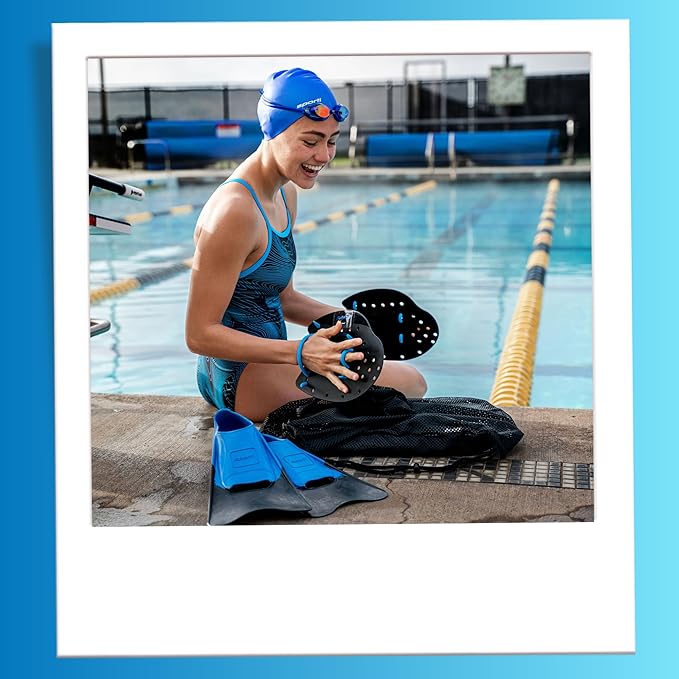 π¦π½πΌπΏππΆ Power Swim Paddles for Lap Swimming - Adjustable Straps - Lap Swimming Gears - Hand Paddles for Adults & Kids