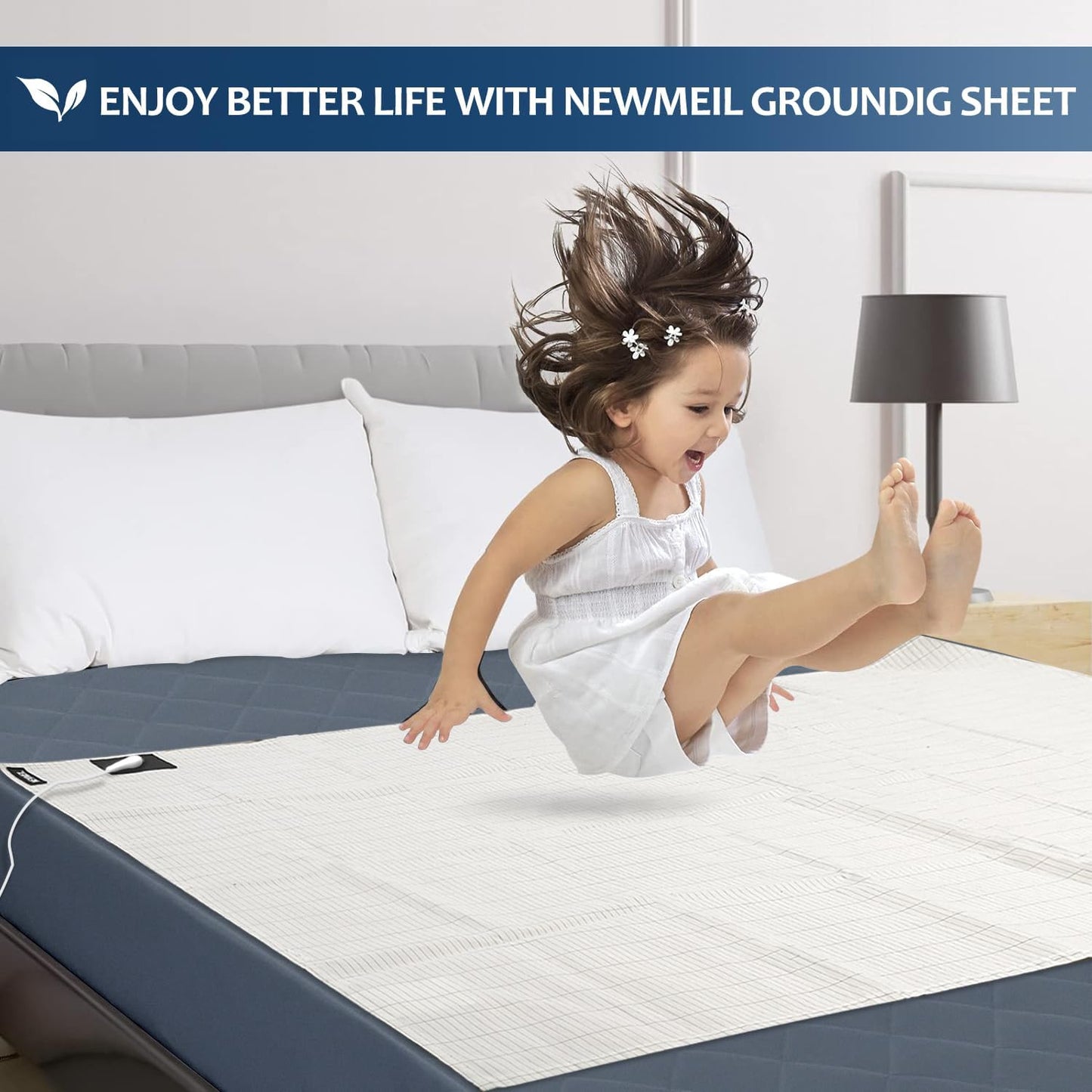 Grounding Sheet 27 * 52IN for Sleeping, Grounding Conductive Sheet Connecting to Earth, 5% Pure Silver for Bed
