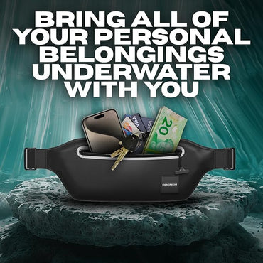 DRENCH 100% Underwater Waterproof Fanny Pack. Waist Pack. Submersible Waterproof Phone Pouch. Dry Bag for Swimming, Boating, SUP & Snorkelling. Underwater Phone case. Floating Belt Bag