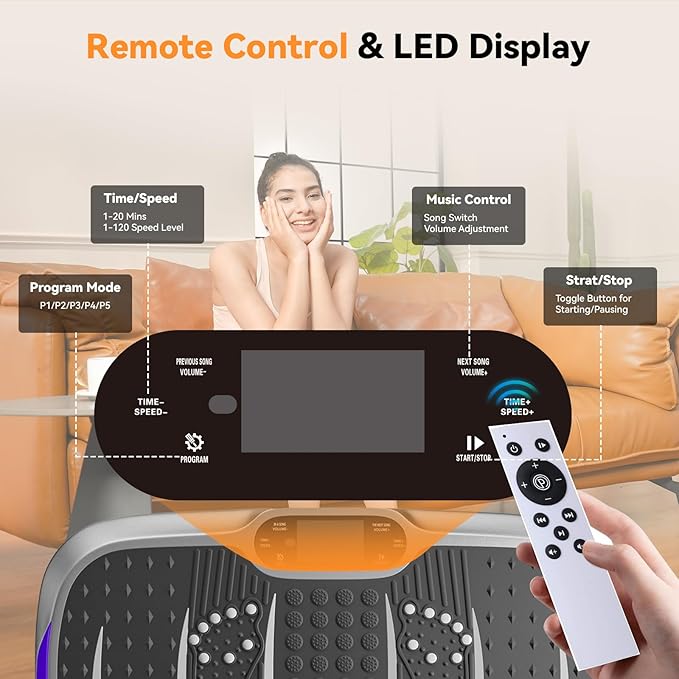 UCIN Vibration Plate Exercise Machine, Vibration Plate for Lymphatic Drainage, 330 Lbs Capacity Vibrating Plate for Weight Loss Home Fitness with Resistance Bands/Pilates Ball
