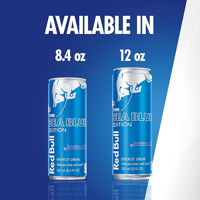 Red Bull Sea Blue Edition Energy Drink, 8.4 Fl Oz, 24 Cans (6 Packs of 4)