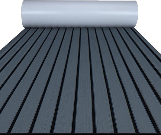 FOCEAN Boat Flooring EVA Foam Boat Decking Faux Teak Marine Flooring Boat Mat Boat Carpet Sheet for Motorboat RV Yacht Kayak Surfboard, 94.5"x 47.2"/35.4"/23.6"/15.7"