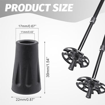 BlingKingdom 6 PCS Walking Stick Caps Trekking Pole Tips Rubber Hiking Walking Stick Tips for Hiking Sticks, Trekking Poles, Walkers