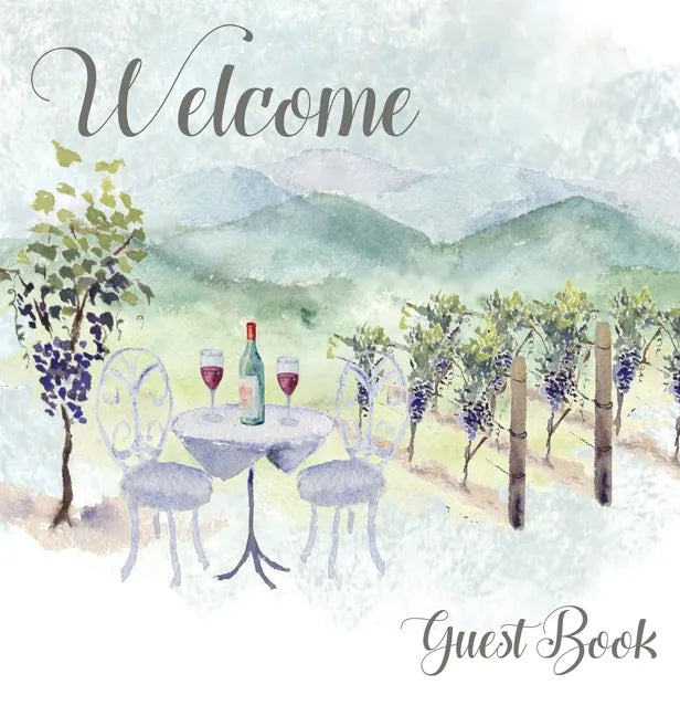 Vineyard themed Guest Book, vacation home, comments book, holiday home, visitor book to sign - Hardcover