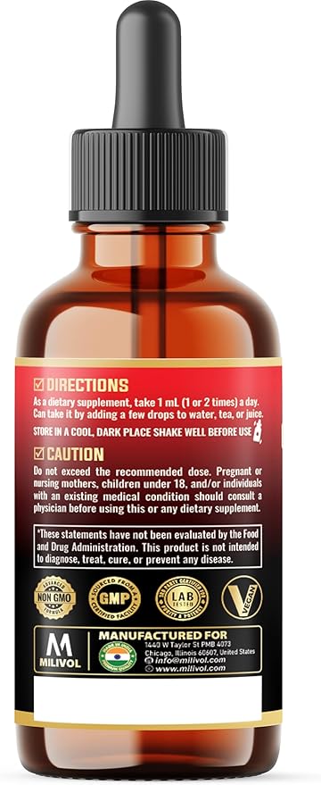 8in1 Cayenne Pepper Liquid Drops with Ginger, Ceylon Cinnamon, Turmeric Curcumin, Berberine - Digestion, Circulatory Heath Support - 2 Packs of 30ml