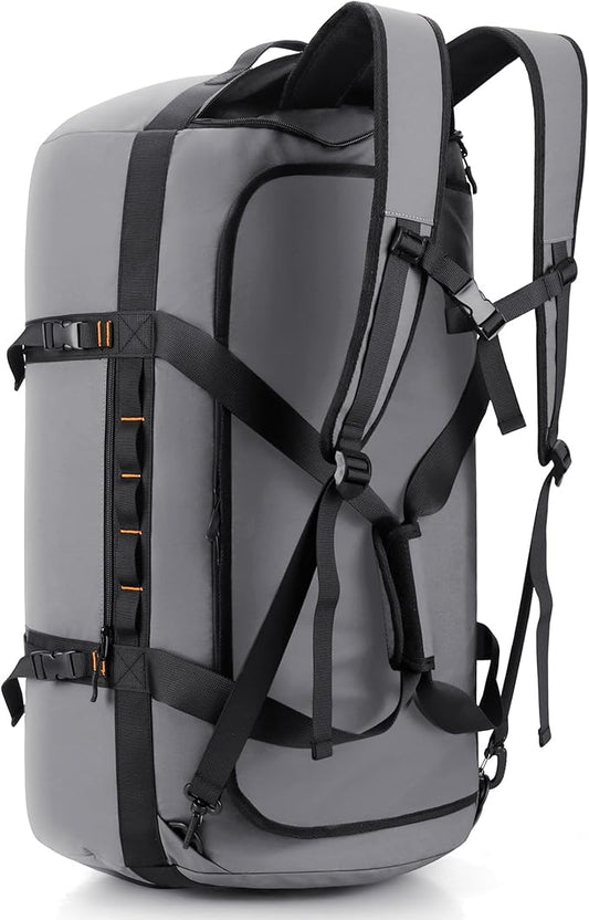 40L/60L/90L Large Waterproof Duffle Bag Backpack for Men, Mens Duffel Backpack Bags for Traveling, Heavy Duty (Grey, 40L)
