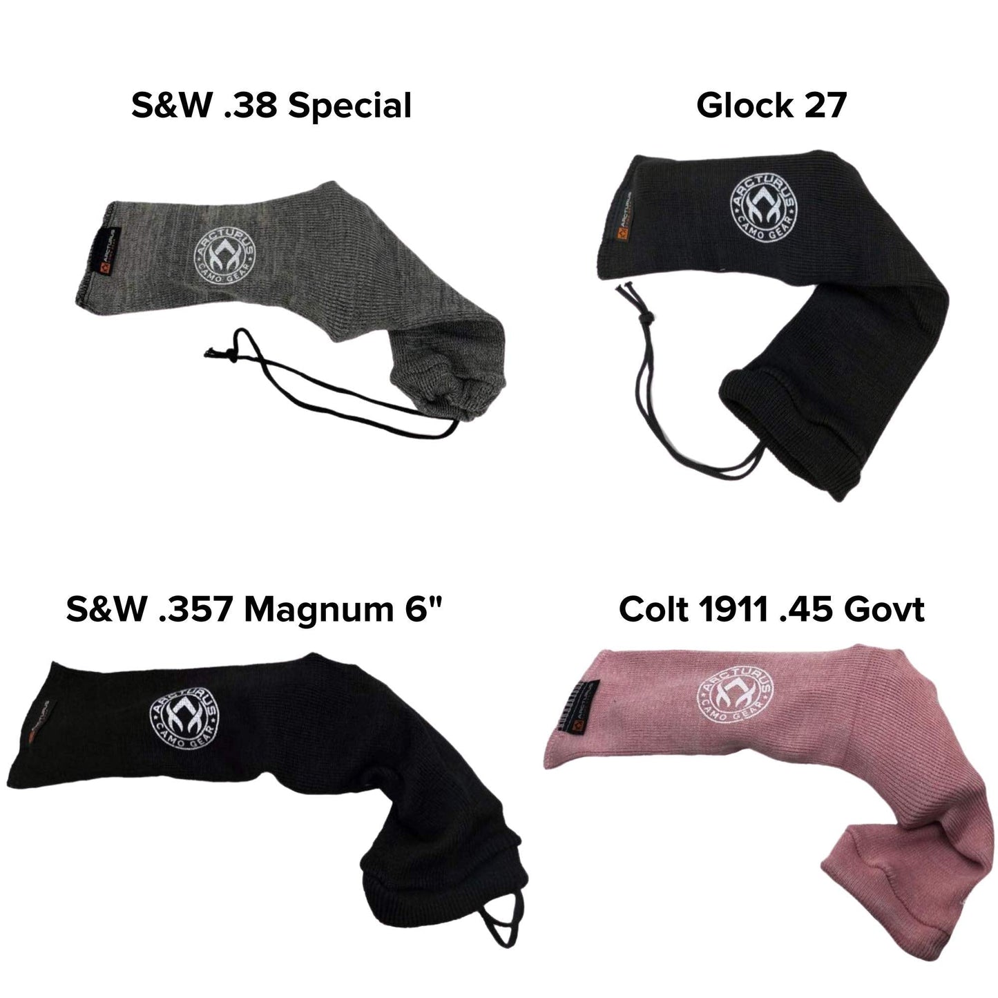Arcturus Silicone-Treated Handgun Socks - Wide, Flexible Design (3" x 16") Easily Fits Your Pistol or Revolver.