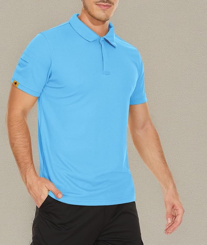 V VALANCH Mens Polo Shirts Short Sleeve Moisture Wicking Golf Polo Athletic Collared Shirt Tennis T-Shirt Tops