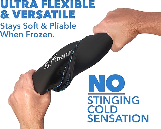 TheraICE PROpack Ice Pack for Injuries, Reusable Soft Multipurpose Cold Gel Ice Pack for Muscular Back Pain, Shoulder, Hip, Knee - Flexible Cold Compress Wrap for Minor Aches & Pains - 6 x 10-2 Pack
