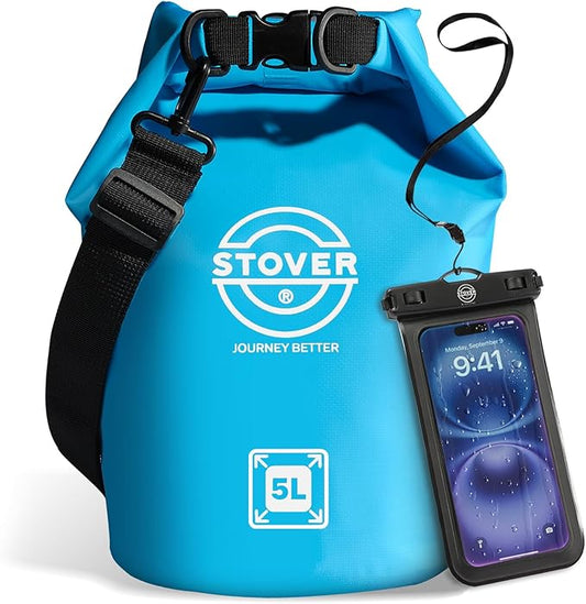 STOVER 5/10/25/30/40/55L Waterproof Backpack- Floating Dry Bag for Kayaking, Travel, Beach, Hiking, & Camping, Men/Women
