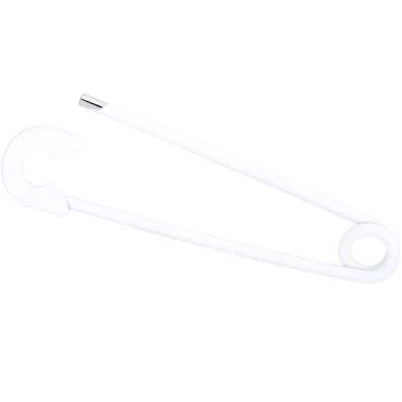 14G White Matte Punk Rock Safety Pin Industrial Barbell 38mm